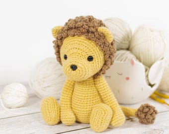 Crochet Pattern: Amigurumi Lion with Jointed Arms and Legs - Handmade Stuffed Animal Tutorial