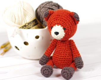 Fox Crochet Pattern - Small Amigurumi Stuffed Animal Tutorial with Photos (PDF in English)