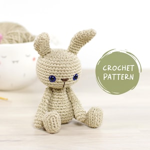 Small Bunny Crochet Pattern - Amigurumi Rabbit Tutorial with Step-by-Step Photos - PDF in English