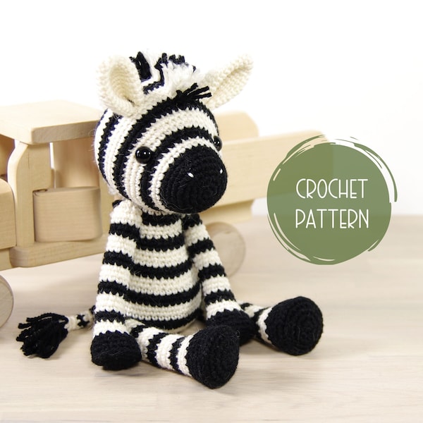 Crochet Zebra Pattern - Amigurumi Pattern and Tutorial with Photos - Printable PDF in English