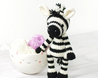 Amigurumi Pattern - Small Zebra Crochet Pattern and Tutorial - DIY Stuffed Animal