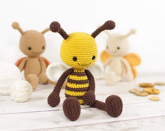 Crochet Pattern Bundle - Amigurumi Insects: Bumble Bee, Butterfly, and Ladybug (PDF in English)