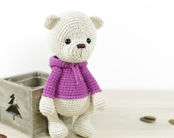 Crochet Teddy Bear Pattern - Amigurumi Bear in a Hoodie - Amigurumi Crochet Pattern and Tutorial with Step-by-Step Photos