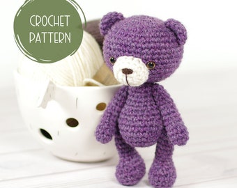 Small Teddy Bear Crochet Pattern - Amigurumi Bear Pattern with Step-by-Step Photos - PDF in English