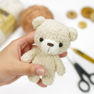 Crochet Pattern - Tiny Teddy Bear - Amigurumi Pattern and Tutorial with Step-by-Step Photos - Printable PDF in English