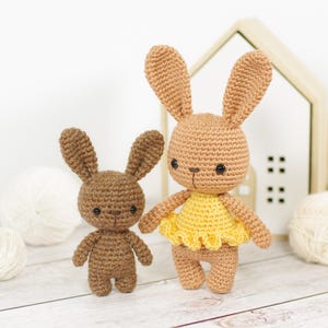 Bunny Crochet Pattern Bundle - DIY Small Amigurumi Rabbit Family (PDF in English)