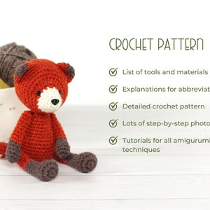 Crochet Fox Pattern Amigurumi Crochet Pattern with Step-by-Step Photos PDF in English image 8