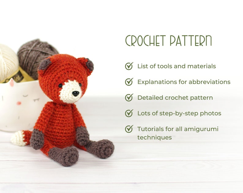 Crochet Fox Pattern Amigurumi Crochet Pattern with Step-by-Step Photos PDF in English image 8