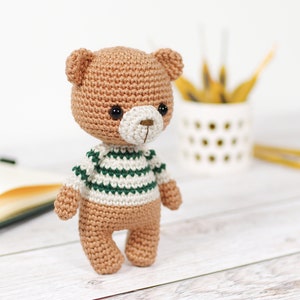 Crochet Pattern Little Amigurumi Teddy Bear in a Stripy Sweater image 7