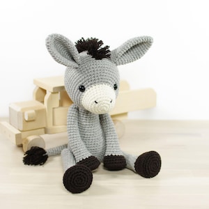 Crochet Donkey Pattern - Amigurumi Stuffed Animal Pattern and Tutorial - DIY Crochet Farm Animals