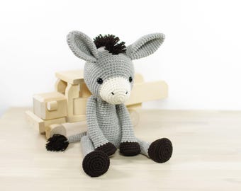 Crochet Donkey Pattern - Amigurumi Stuffed Animal Pattern and Tutorial - DIY Crochet Farm Animals