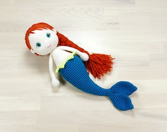 CROCHET PATTERN: Mermaid - Amigurumi Doll Pattern and Tutorial with Photos