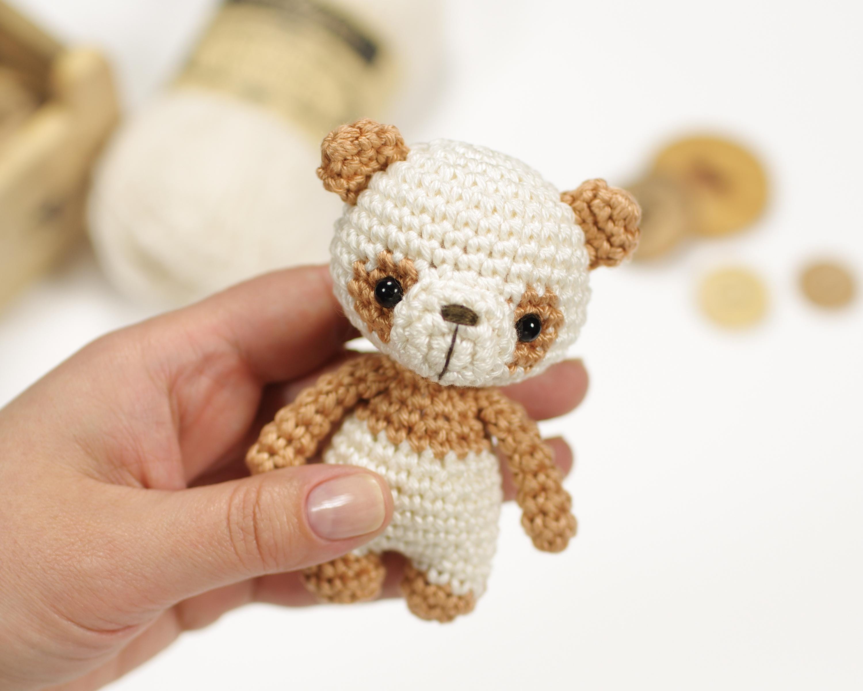 40 Mini Crochet Patterns for Small Makes, Keychains, and Tiny Amigurumi 6 Crochet Panda Pattern Miniature Amigurumi Teddy Bear