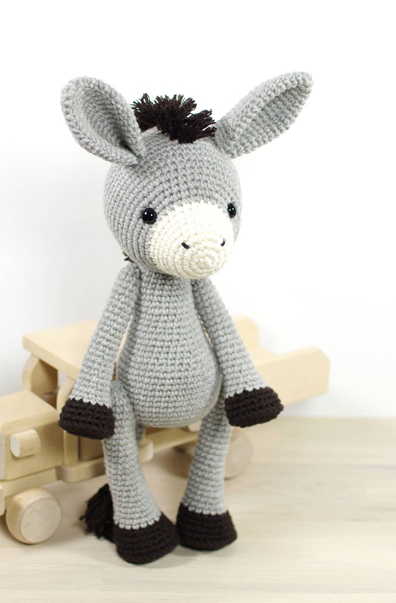 CROCHET PATTERN: Amigurumi Donkey with Moving Arms and Legs image 2