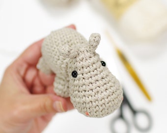 Amigurumi Hippo Crochet Pattern - Small Hippo Pattern and Tutorial with Step-by-Step Photos