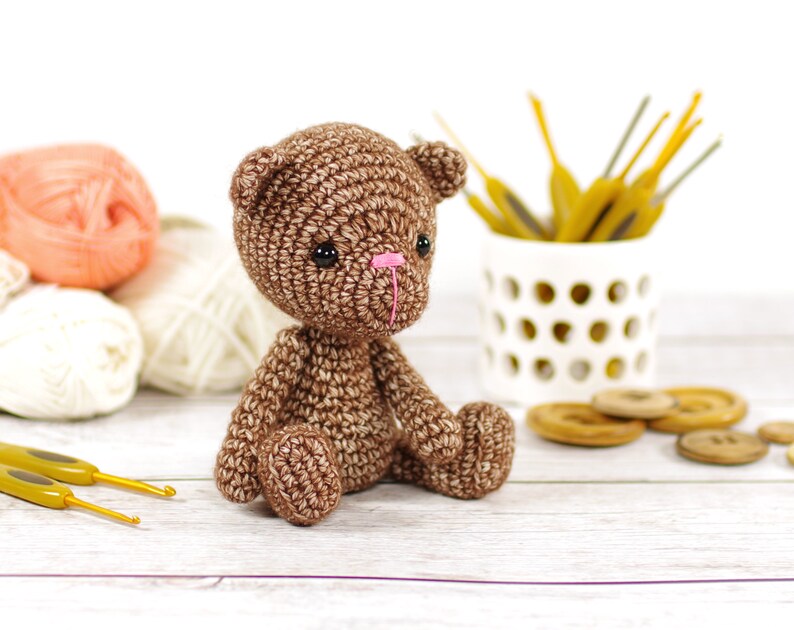 Crochet Pattern Small Teddy Bear With Moving Arms and Legs Etsy
