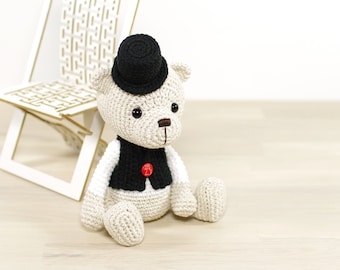 PATTERN: Teddy Bear in a Top Hat and Vest (EN-039)