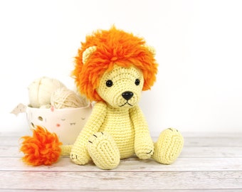 PATTERN: Lion - Amigurumi lion pattern - Crochet tutorial with photos (EN-036)