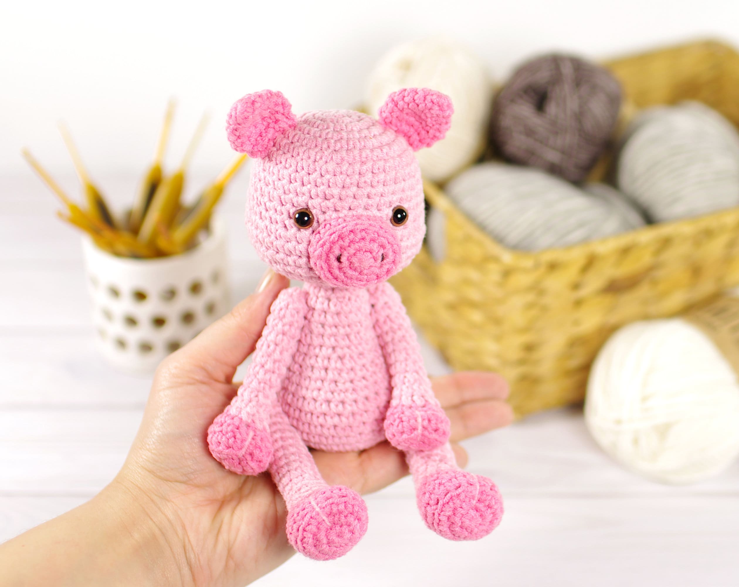 33 Crochet Stuffed Animals with Giraffes, Frogs, Pigs, and Cows 32 Crochet Pig Pattern Amigurumi Stuffed Animal