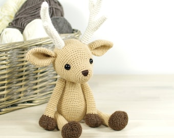 Crochet Deer Pattern - Amigurumi Stuffed Animal Pattern and Tutorial with Step-by-Step Photos - Printable PDF in English