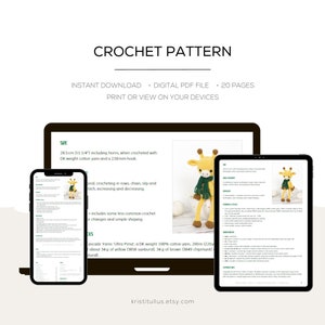 Giraffe Crochet Pattern Amigurumi Giraffe Pattern and Tutorial with Photos DIY Crochet Toy image 10