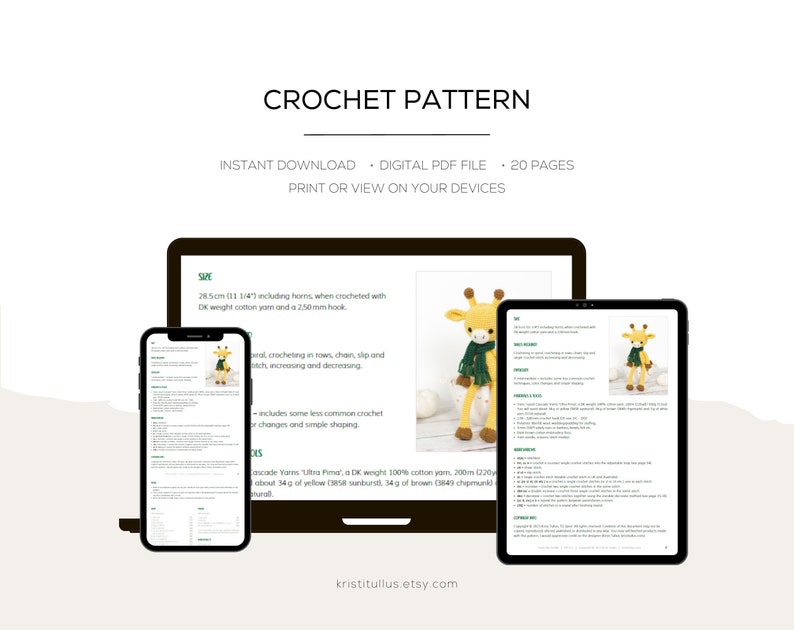 Giraffe Crochet Pattern Amigurumi Giraffe Pattern and Tutorial with Photos DIY Crochet Toy image 10