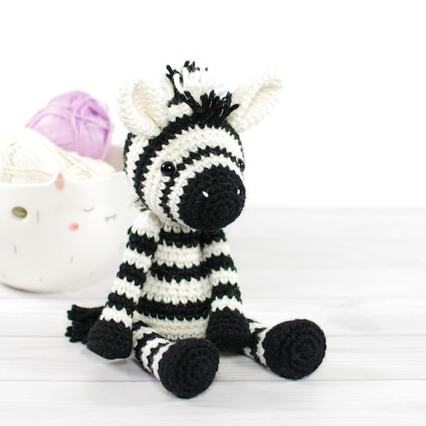 PATTERN: Small Zebra - Amigurumi Safari - Crochet Pattern with Photos (EN-082)