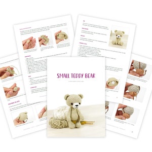 Crochet Teddy Bear Pattern Small Amigurumi Bear Pattern and Tutorial with Step-by-Step Photos PDF in English image 9