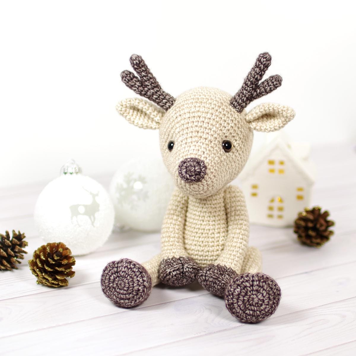 40 Reindeer Crochet Patterns: Add Homemade Warmth to Your Holiday Decor 27 Reindeer Crochet Pattern Amigurumi Stuffed Animal