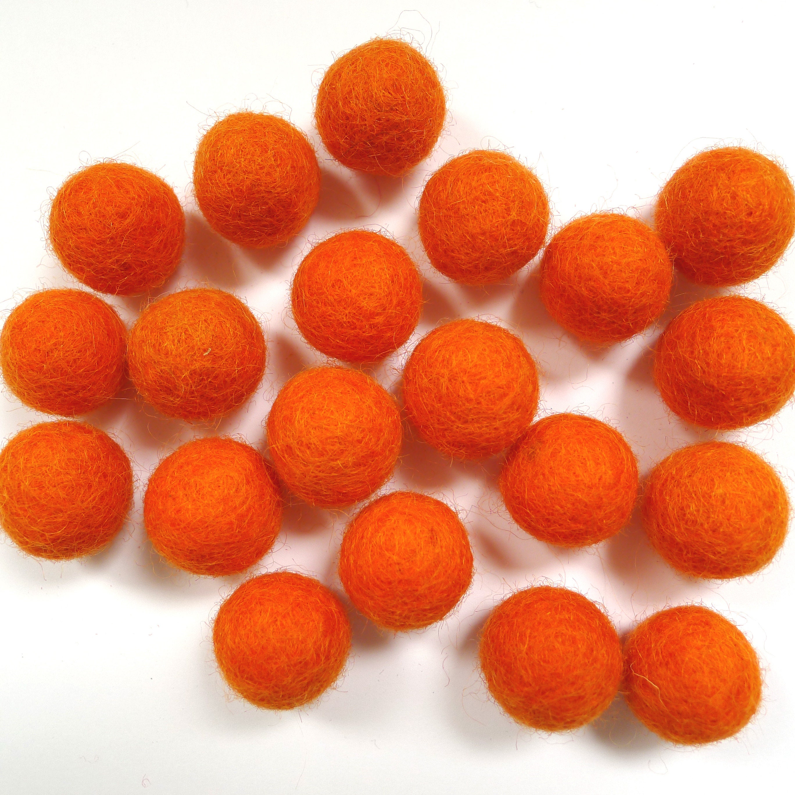 20 Wool Felt Balls in Bright Orange 100 Wool Felt Pom Poms Etsy