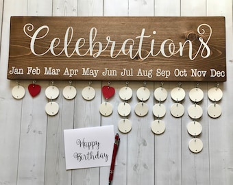 family birthdays board birthday calendar wall hanging etsy