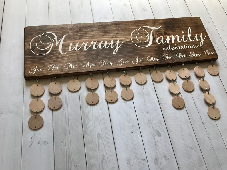 Personalized Family Calendar Family Name Celebrations