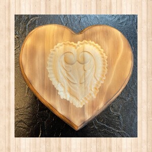 Heart with  3D heart and wing carving