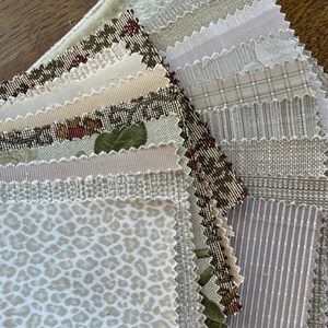 Vintage Fabric Samples - Fabric Swatches, Beige Neutrals - Ephemera