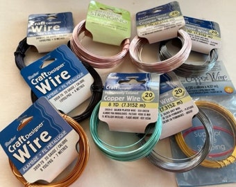 20 Gauge Craft Wire Lot - Colored Copper Artistic Wire - Crafting Wire
