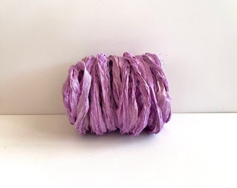 Sari Silk Ribbon - Recycled Sari Silk Ribbon - Orchid Sari Ribbon, 10 Yards