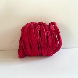 Silk Sari Ribbon - Recycled Sari Silk Ribbon - Dark Red Sari Ribbon, 10 Yards