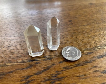 Small Quartz Crystal Towers - (2) Polished Quartz Crystal Points - Healing Crystals