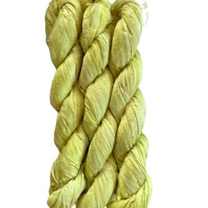 Silk Sari Ribbon Recycled Sari Silk Ribbon Yellow, 10 Yards Journaling Ribbon image 2