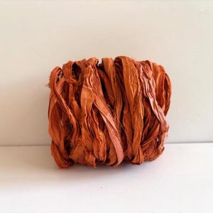 Sari Seidenband - Recycelte Sari Seidenband - Rost, 10 Meter Webband