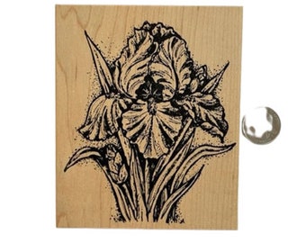Large Flower Rubber Stamp - Iris Rubber Stamp - Scrapbooking Supplies