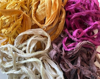 Recycled Sari Silk Ribbon - Silk Sari Ribbon - Multi Sari Ribbon - Fair Trade Ribbon