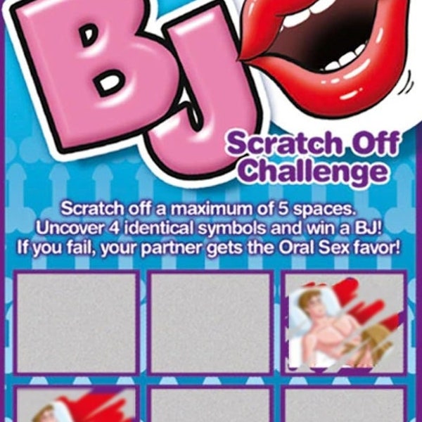 BJ Adult Sexy Scratch Off Challenge Lottery Ticket Lotto Mature Valentine's Day Gift or Party Favor 2 Players