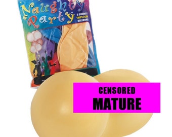 6 Nude Flesh Boobie Balloons Boob Shaped Latex Balloon Mature