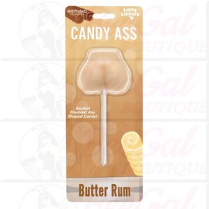 Butt Shaped Candy Lollipop: Bachelorette Party Candy - Mai Tai or Butter Rum Liquor Flavor Gay Bachelor