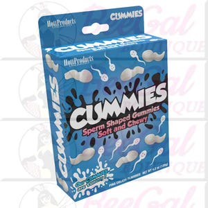 Sperm Shaped Gummies Cummies Gummy Candy Funny Baby Shower Candy Bachelorette Gay Bachelor Party Party Favors Pina Colada Flavor