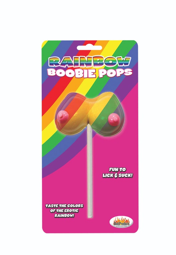 Boobie Rainbow Pop Lollipop Suckers Boob Breast Cancer Awareness