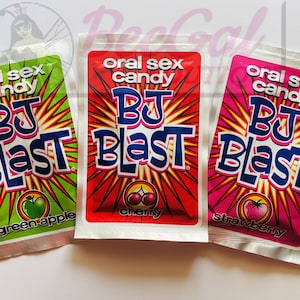 BJ Blast Candy Bachelorette Party Favors Gay Pride Gay Bachelor Mature Green Apple Cherry Strawberry Pinata Fillers