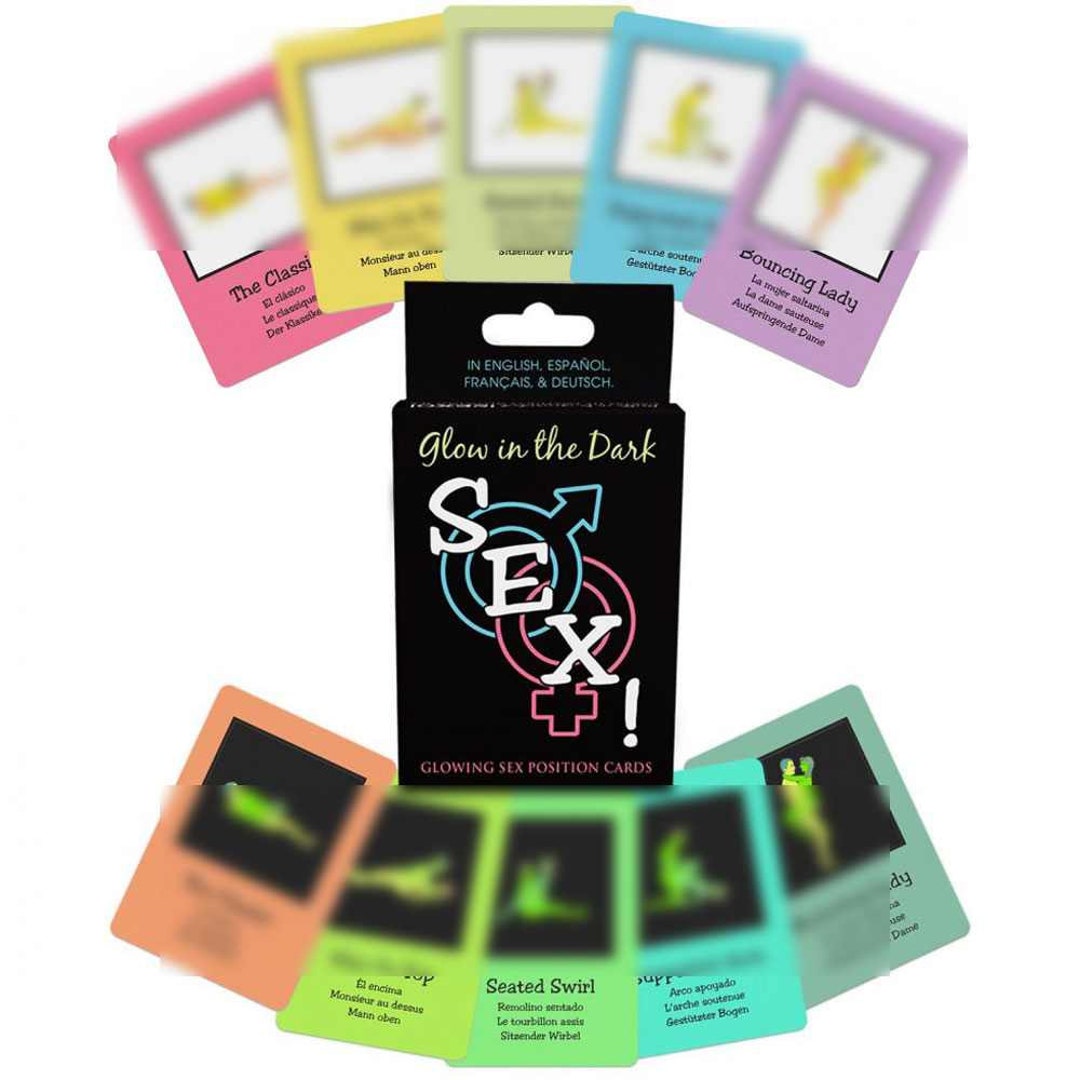 Glow In The Dark Sex Position Card Game Cards Bachelorette Etsy