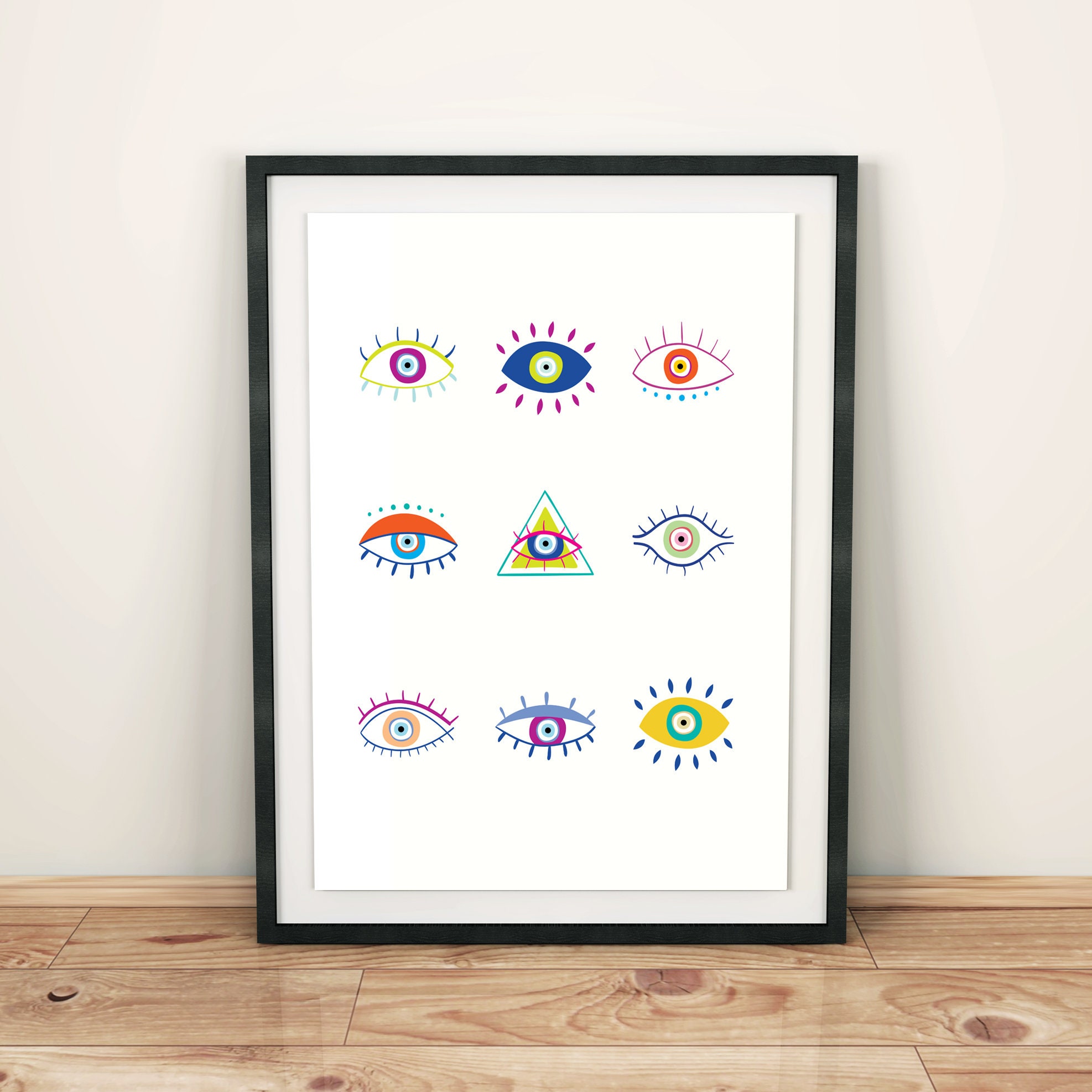 Evil Eye Print Evil Eye Colorful Print Talisman Boho Print - Etsy